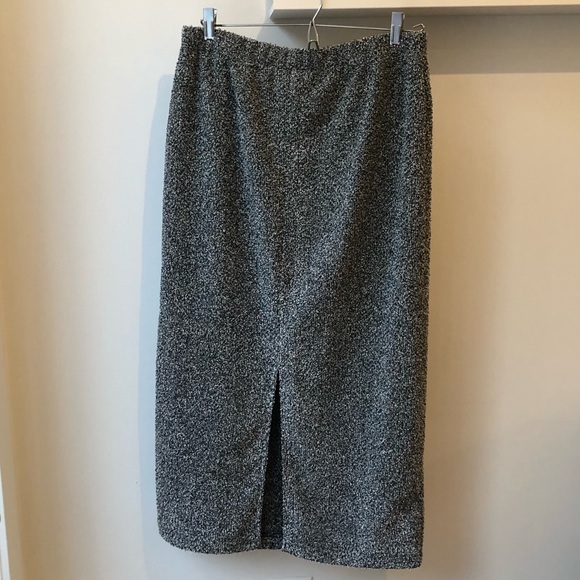 Speckled black and white midi skirt - Picture 6 of 8